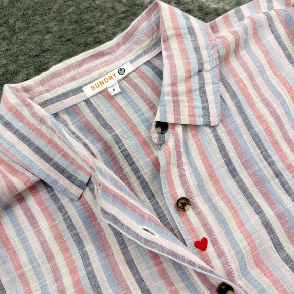 Sundry Button Down Striped Oversized Shirt - Picture 11 of 12